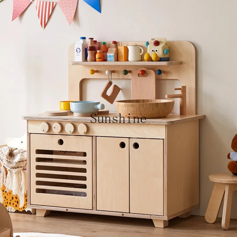 YChildren's Kitchen Play House, Simulation, Cooking Baby Educational Wooden Toys Birthday Gifts