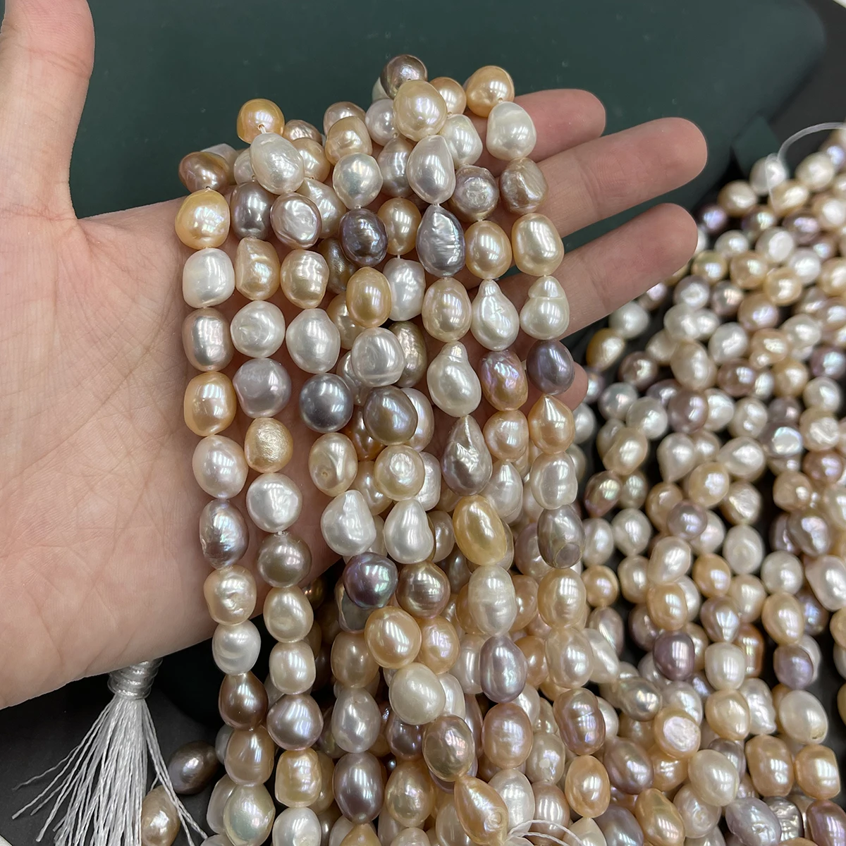 Design Nahezu Runde Natürliche Süßwasserperlen, Hochglänzende Lose Perlen für Halsketten, Armbänder, Ohrringe und Schmuckherstellung – Detail 14