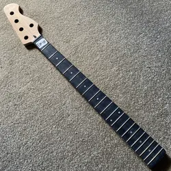 EN541 Custom Electric Bass 5 String Bass Neck Unfinished  No Paints DIY Replace Guitar Parts in Natural Maple+Rosewood No Logo