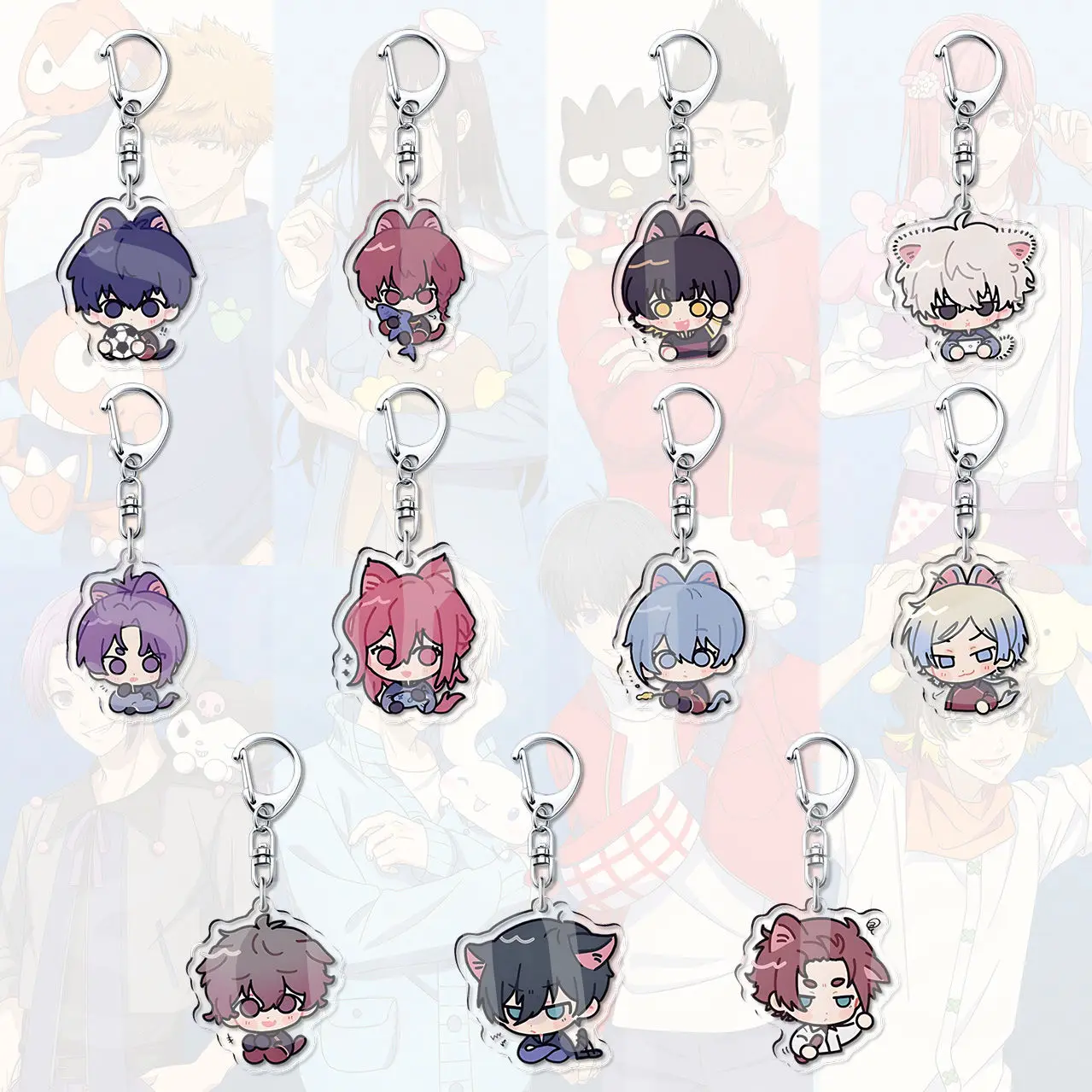 Blue Lock Anime Keychain Women Sae Itoshi Rin Acrylic Key Chain Man Nagi Seishiro Key Ring Bag Pendant Ornament Accessories Gift