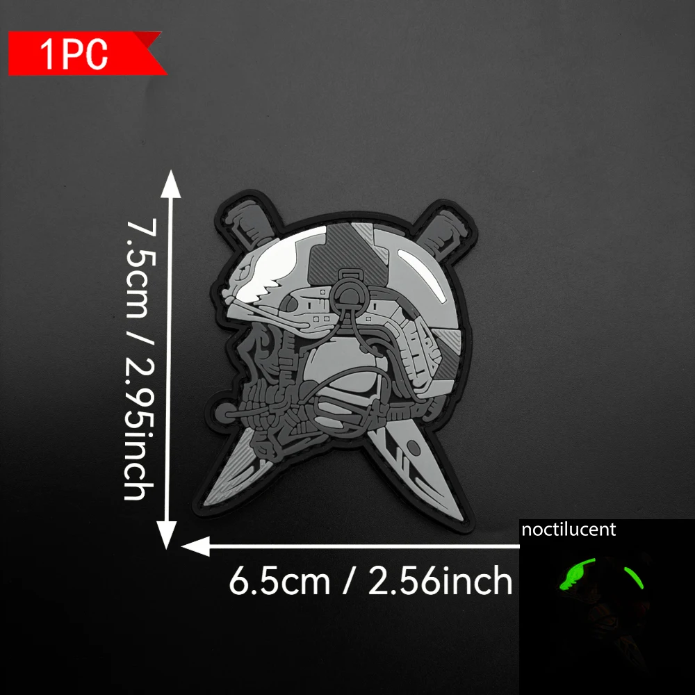 Specifications Available: 1Pc/2Pcs/3Pcs. Irregular Cross-Shaped Tool Helmet Luminous Rubber Velcro Patch with Matching Black Edge Layered Soft Rubber, Suitable for Tactical Jackets, Cycling Bags, Baseball Caps, and Various Clothing Accessories view 2