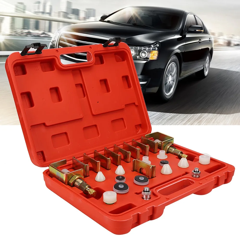 26PCS Aluminum Alloy Air Conditioning Leak Detector Multi-Specification Plugs Storage Box Included Car Air Conditioning Tester