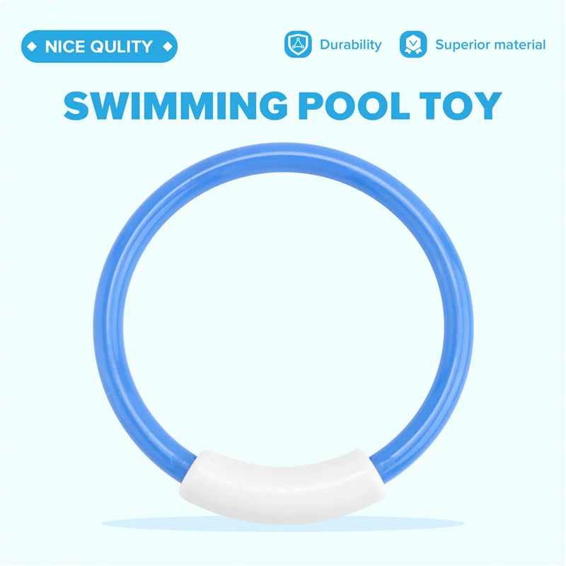 Anelli per immersione subacquea per piscina da 8 pezzi, banditi Torpedo da lancio per immersioni per set regalo per bambini. Addestramento alla immersione per l'apprendimento