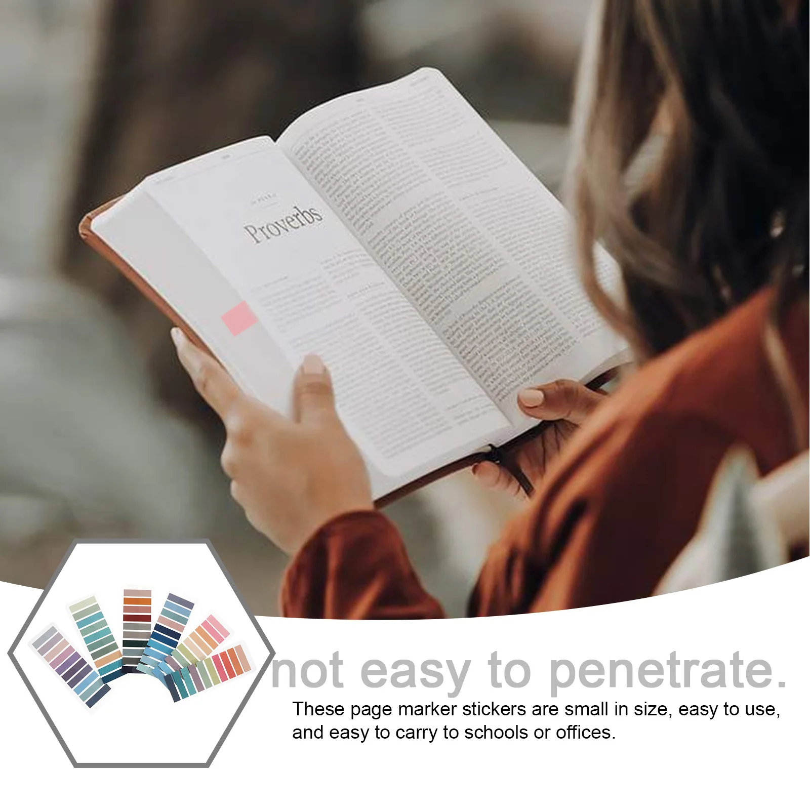 

1200pcs Portable Handwritten Label Stickers Bright Color Page Marker Tabs for Annotating Books School Office Supplies Book