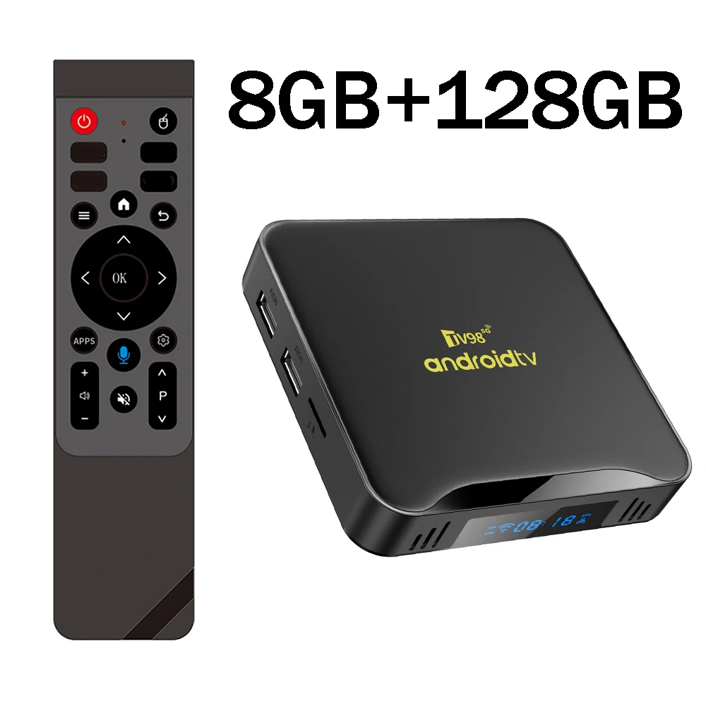 TV Box TV98, ulepszona wersja X12, Android 14.0, sterowanie głosowe, 16 GB, 64 GB, 128 GB, 8K, 4K, Wi-Fi 6, Bluetooth 5.0, procesor RK3518, odtwarzacz multimedialny, dekoder 5G. — zdjęcie produktu 2