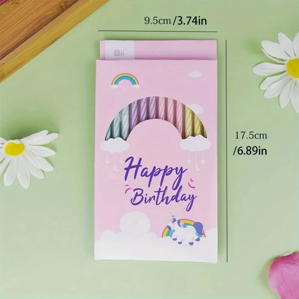 10/12pcs, Birthday Candles, Candy Color Birthday Party Photo Props, Rainbow Cake Decorations, Anniversary CakeCandles
