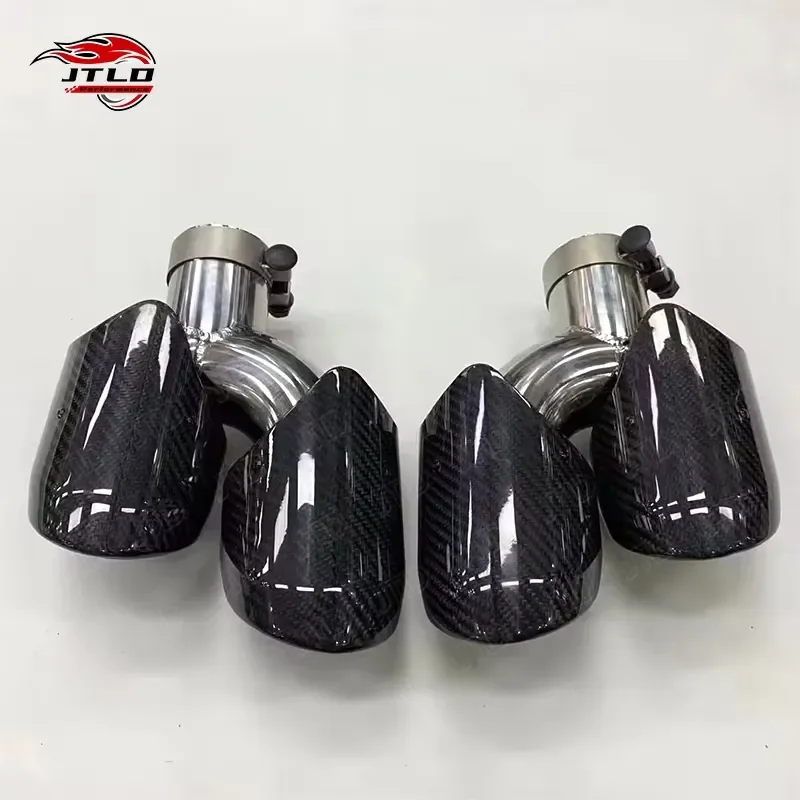 For Porsche Macan Performance Exhaust Tip, Gloss Carbon Fiber Construction, Fits 2014-2018 Years, Easy Bolt-On Installation