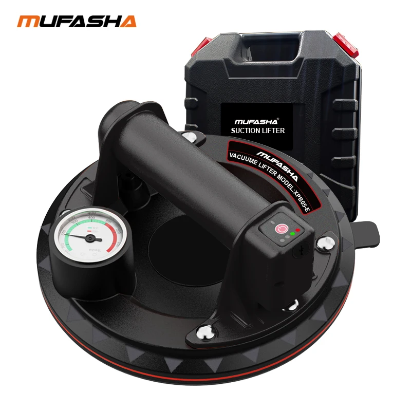 MUFASHA-Electric Vacuum Suction Cups, Rough Surfaces Glass Tile, Rock Board, Visible Pressure Gauge, 8\