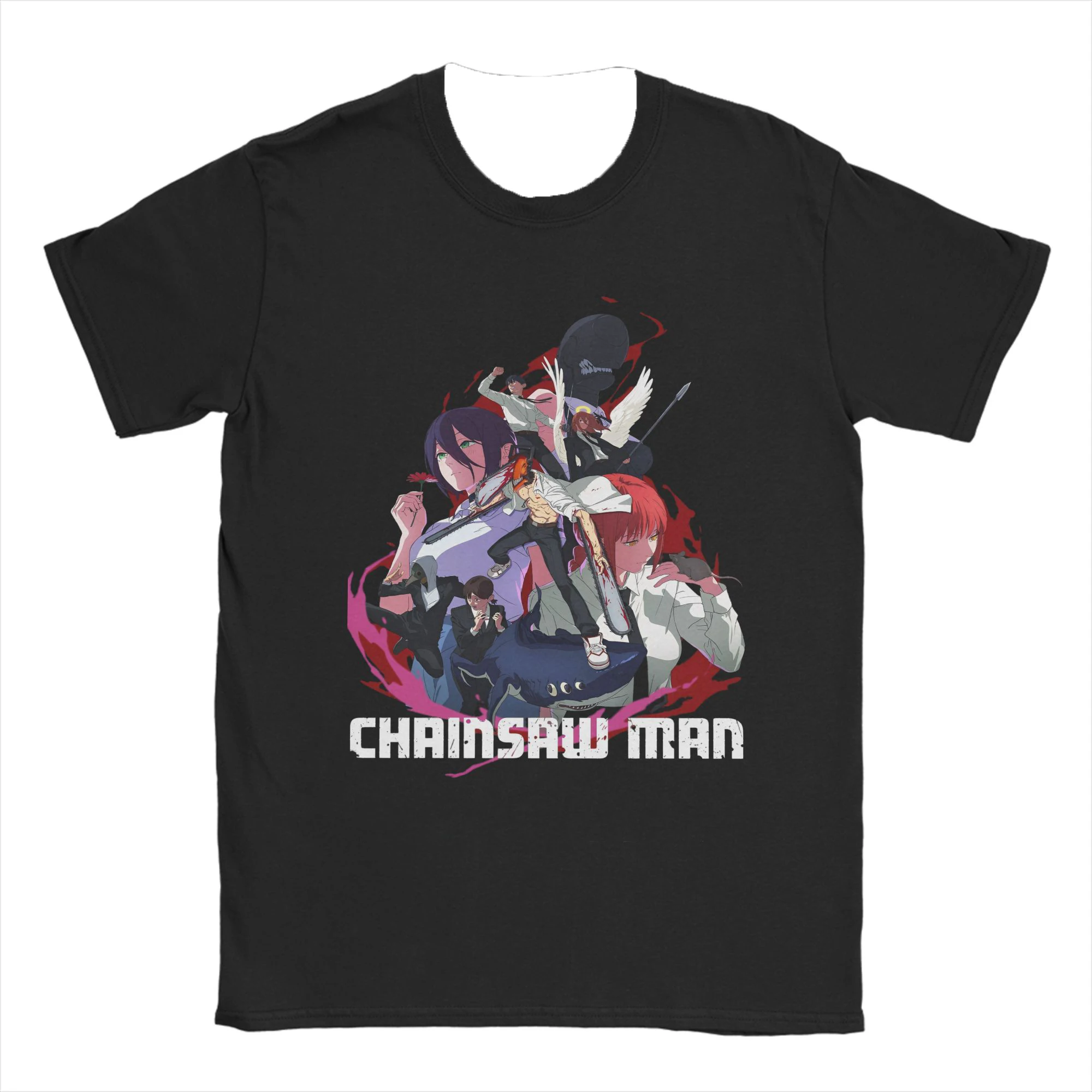 الشتاء والخريف بالمنشار تي شيرت قنبلة الشيطان Reze أنيمي النمط الياباني قميص أسود الرجال الملابس مريحة وسريعة التجفيف