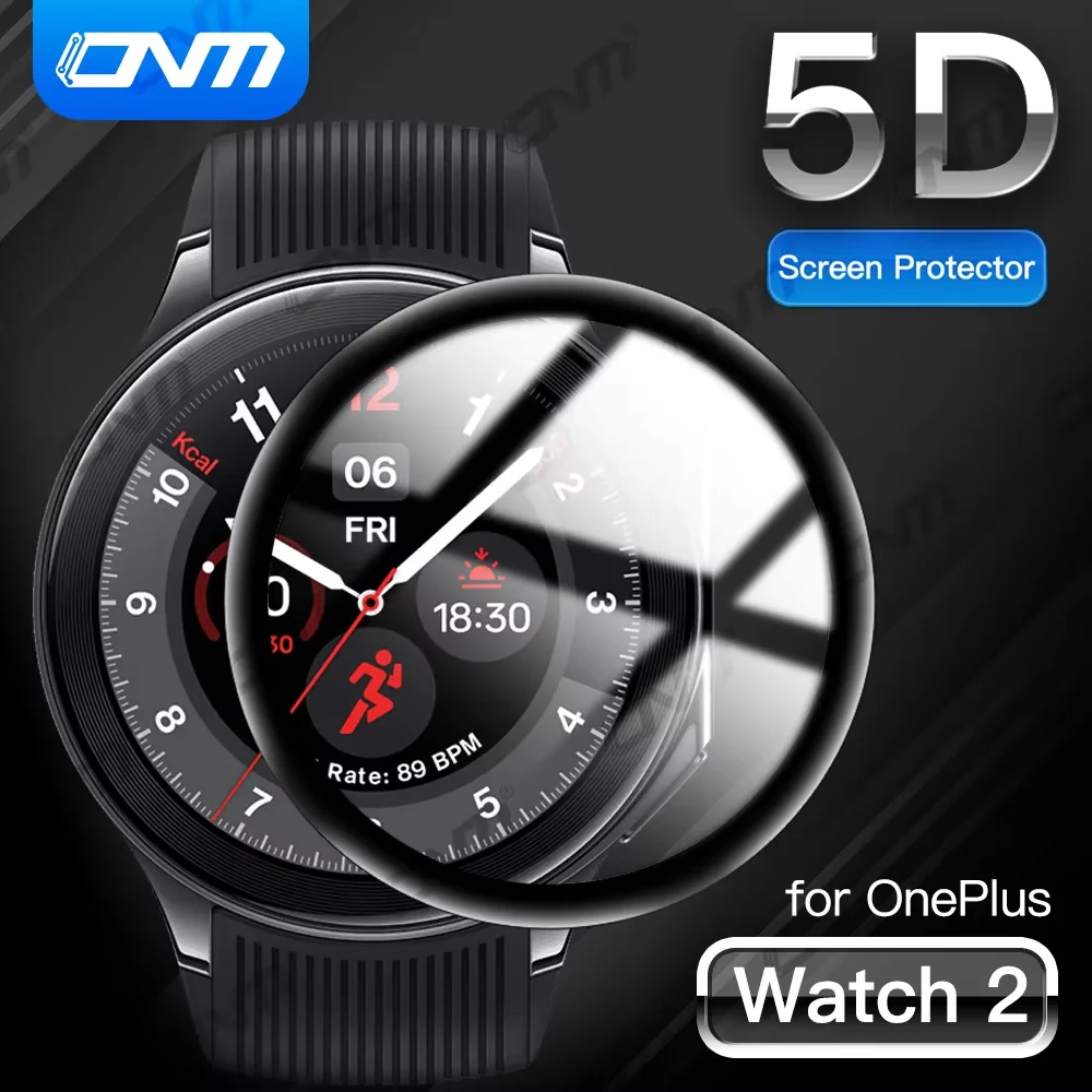 Película protectora 5D para OnePlus Watch 2 Protector de pantalla antiarañazos para OnePlus Watch2 Smartwatch Protector (no vidrio)