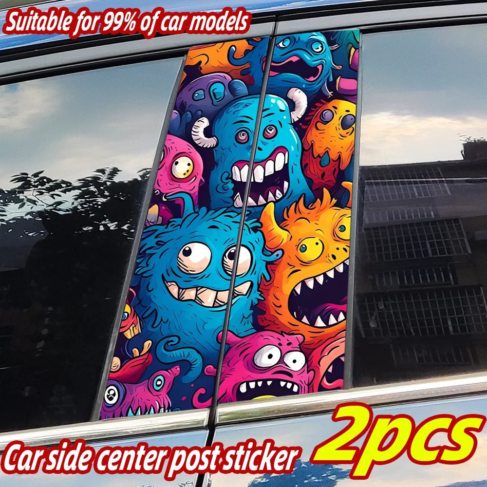 

Graffiti Demon Car Stickers Halloween Auto B Pillar Waterproof Decor Cover Scratches Car Doors Pillar Sunscreen Decal Accessorie