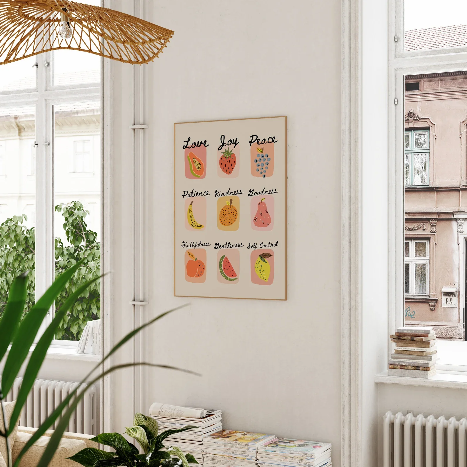 Cetakan Seni Buah Roh: Dekorasi Kristen Berwarna-warni untuk Dapur dan Ruang Makan, Cetakan Fisik Seni Dinding, Hadiah Cetakan Fisik