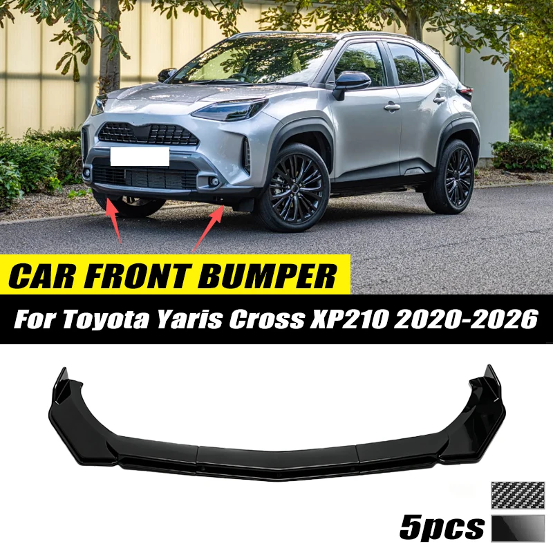 Für Toyota Yaris Cross XP210 2020-2026 Frontstoßstangenlippe Frontschutz Spoiler Hochwertiges ABS-Material Karosserie-Kit Frontlippe