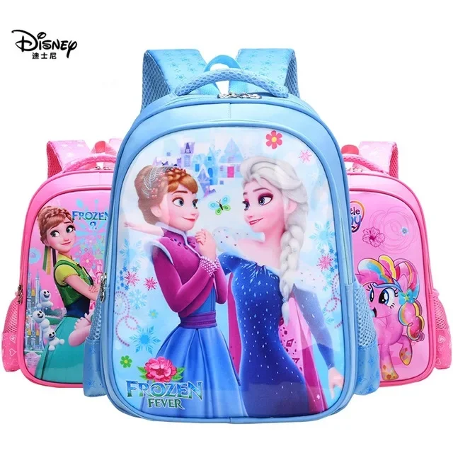 Disney backpack 1-3 grade boys girls children backpack cartoon frozen Sophia car waterproof burden reduction travel storage bag