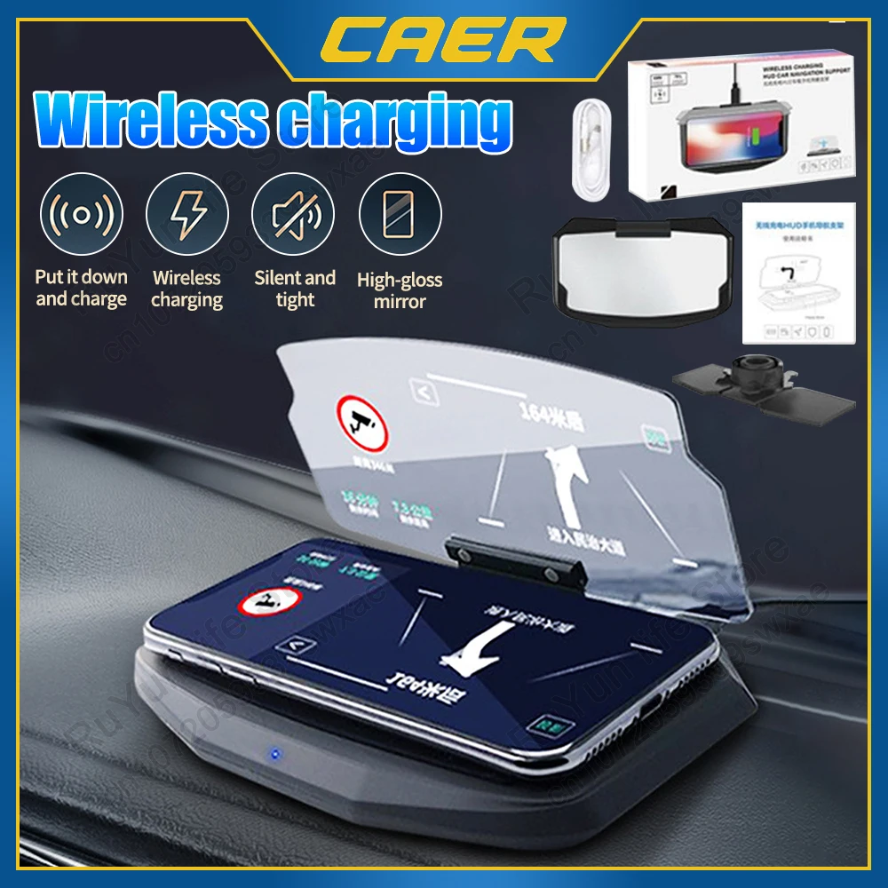 Head-Up Display Car Mount Navigation HUD Wireless Charging Phone Holder for Magsafe iPhone HD Projector Electronics Accessories