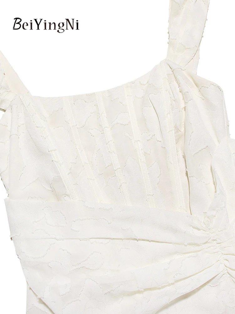 Beiyingni New Fashion Elegant Prom Long Dresses Women Plain Lace Fishbone Spaghetti Strap Night Club Bodycon Dress Ladies Robes