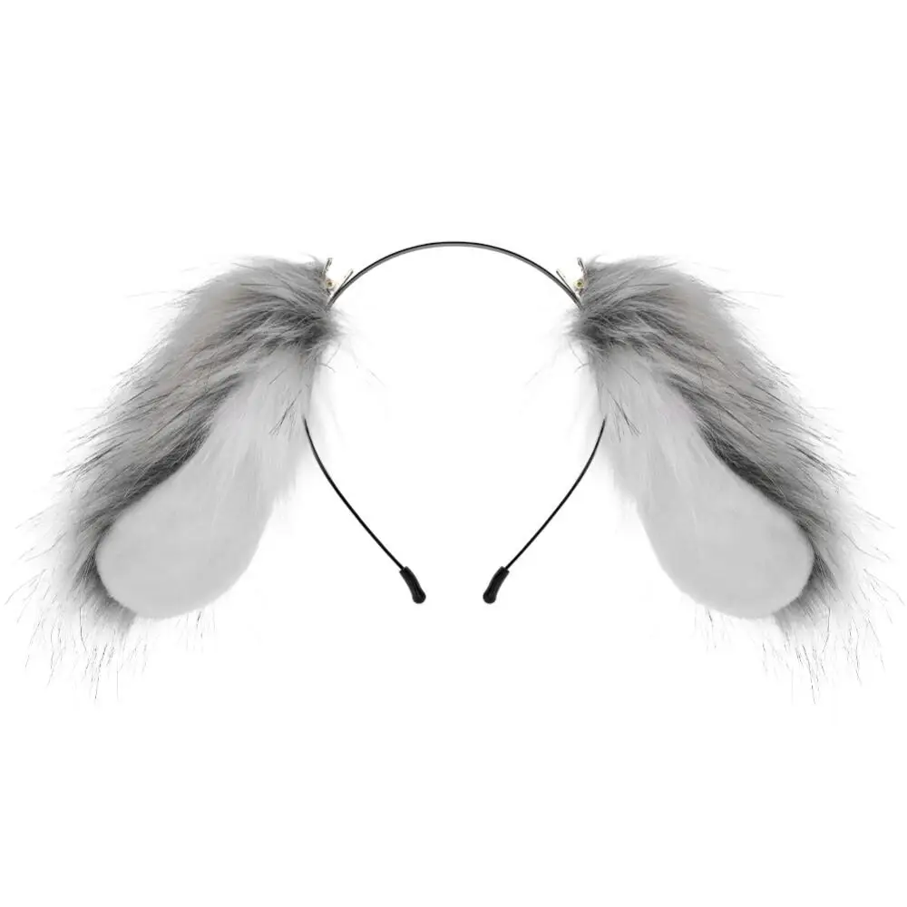 Cute Plush Hanging Ear Dog Headband Hair Clip Lolita Simulation Rabbit Ear Headband Cosplay Prop Animal Ear Halloween Cos