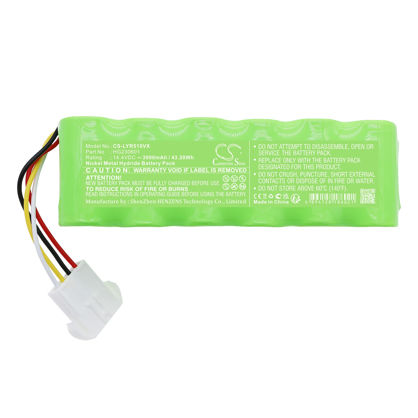 Batería de vacío para LEXY HG230601 R510-3 -1 R330S, capacidad de 3000mAh/43.20Wh, Color hierba verde, peso de 848g voltios, 14,40 V