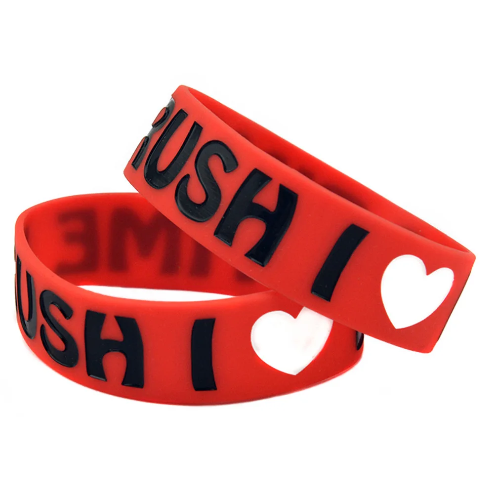 1 PC I Love Big Time Rush Silicone Wristband 1 Inch Wide For Music Concert