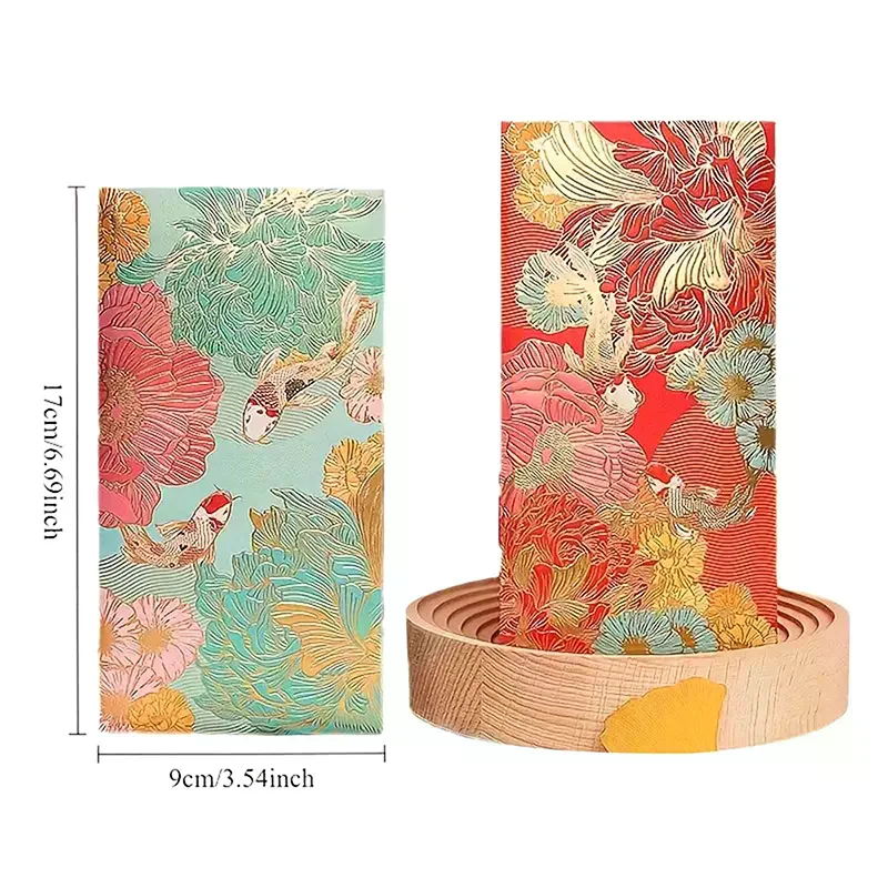 Universele 6 stks Rode Envelop Creatieve Koi High-end Envelop Portemonnee Lente Festival Bruiloft Lucky Zegen Rode Envelop