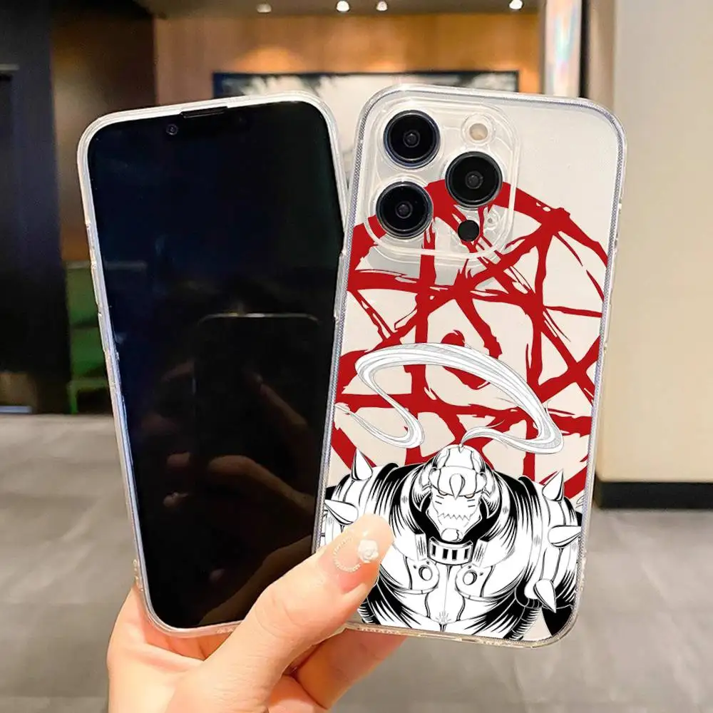 1pc F-Fullmetal AlchemistS Phone Case Transparent For IPhone 17 16 15 14 13 12 11 PRO MAX PLUS Mini Soft Skin-friendly Cover