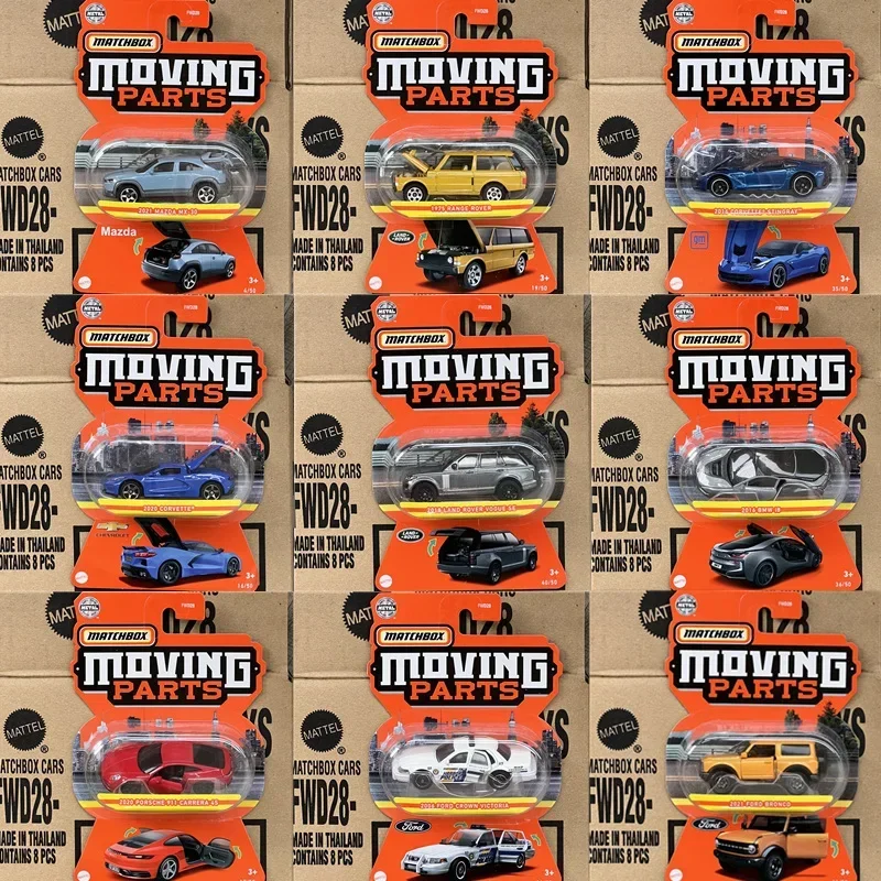 Original Matchbox Car 1/64 Diecast Moving Part Alloy Tesla Model X Porsche 911 Turbo Ford Vehicles Toys for Boys Collection Gift