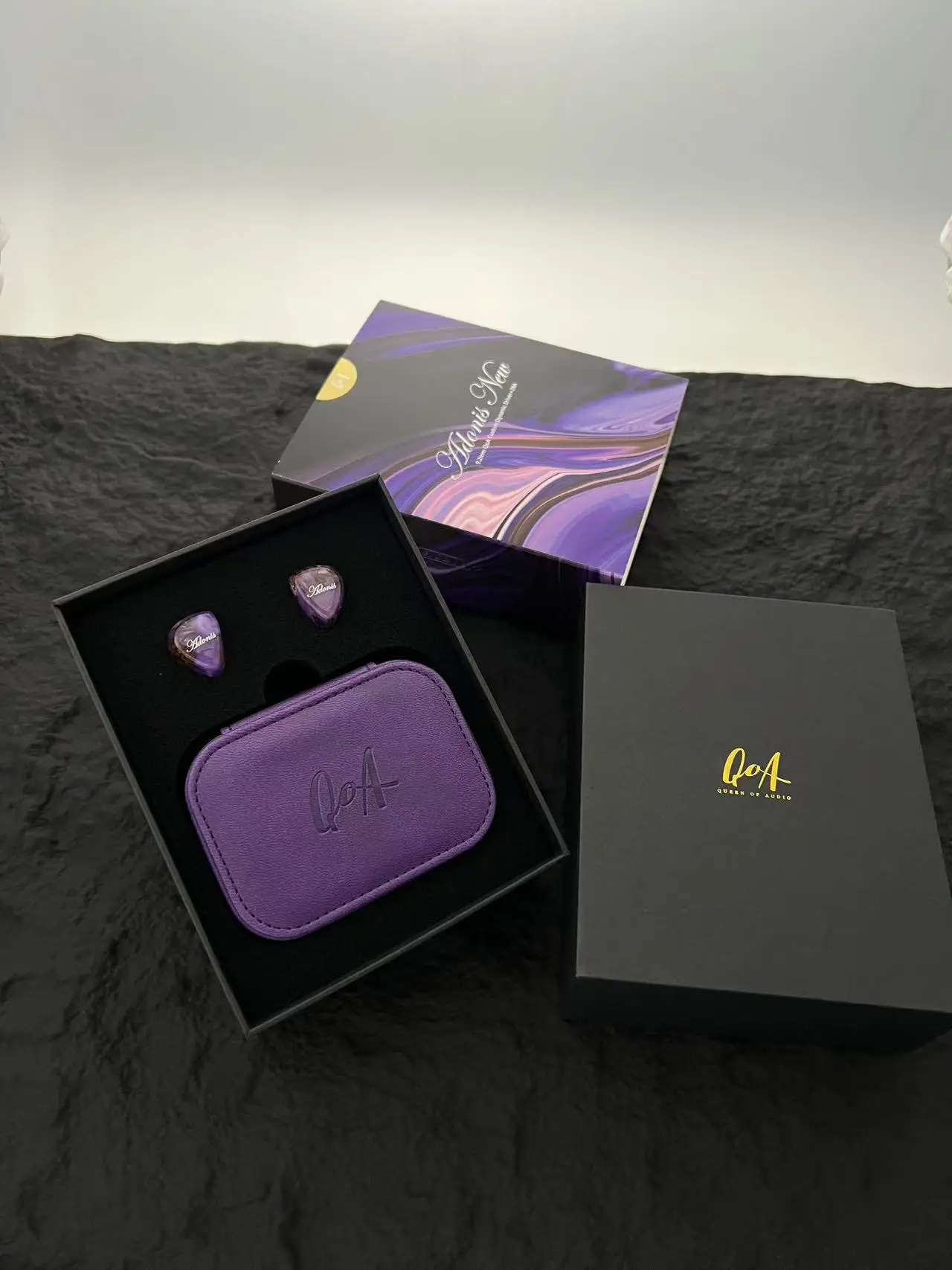 QOA Adonis earphone IEMs dinamis, 1DD + 2BA dengan kabel dan konektor yang dapat diubah