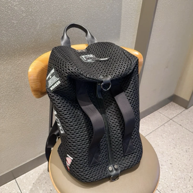 

Large Capacity Fashionable Backpack Casual Travel Bag for Men And Women Handbag Shoulder Bag Dual Zipper Design Commuter Style