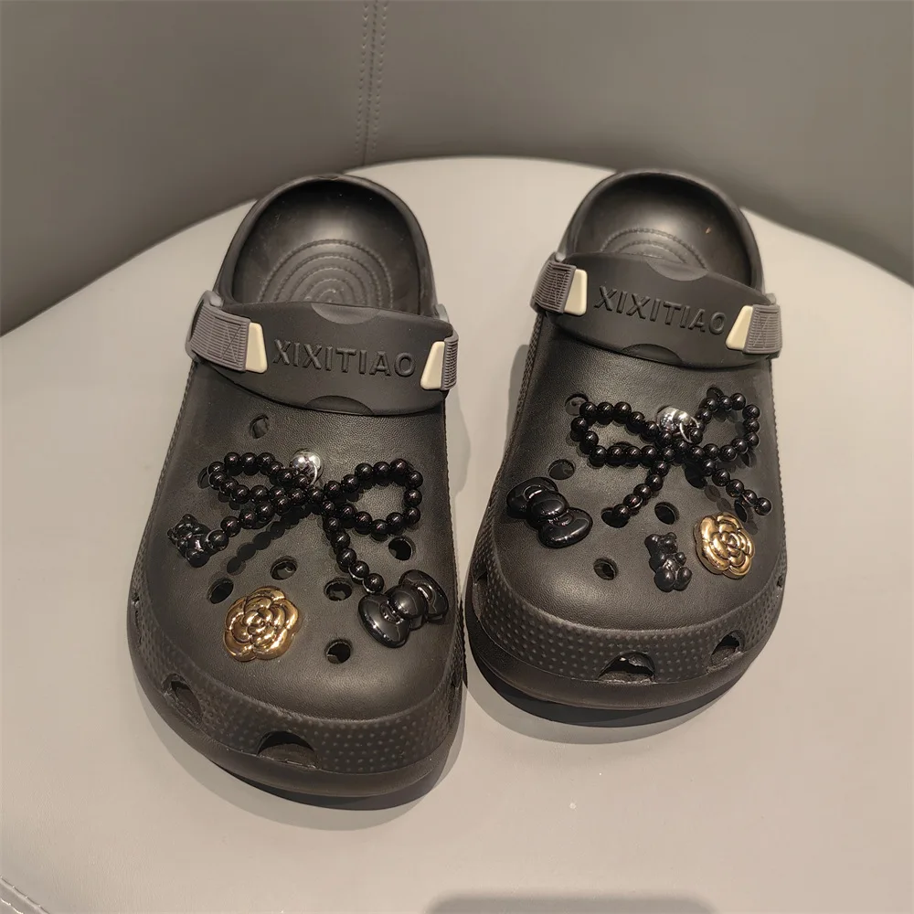 1 Set Perlen-Schleifen-Schuhcharms, Perlenblumen, Hochwertige Schuhdekorationen, DIY 3D Abnehmbare Schnallen-Schuh-Accessoires – Detail 2