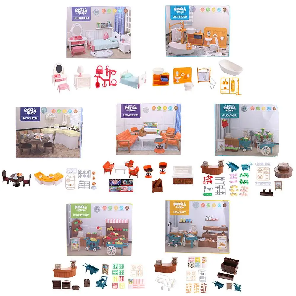 

House Play Toy Action Figure Bathroom Set Miniature Furniture Simulation Furniture Dollhouse Furniture Doll House Decoration