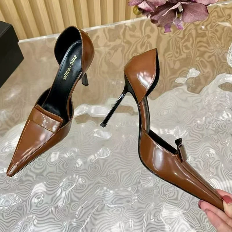 

Elegant High Heels Women Shoes Sexy Pointed Toe Fashion Sandals Summer 2025 Dress Shallow Luxury Pumps New Party Chaussure Femme