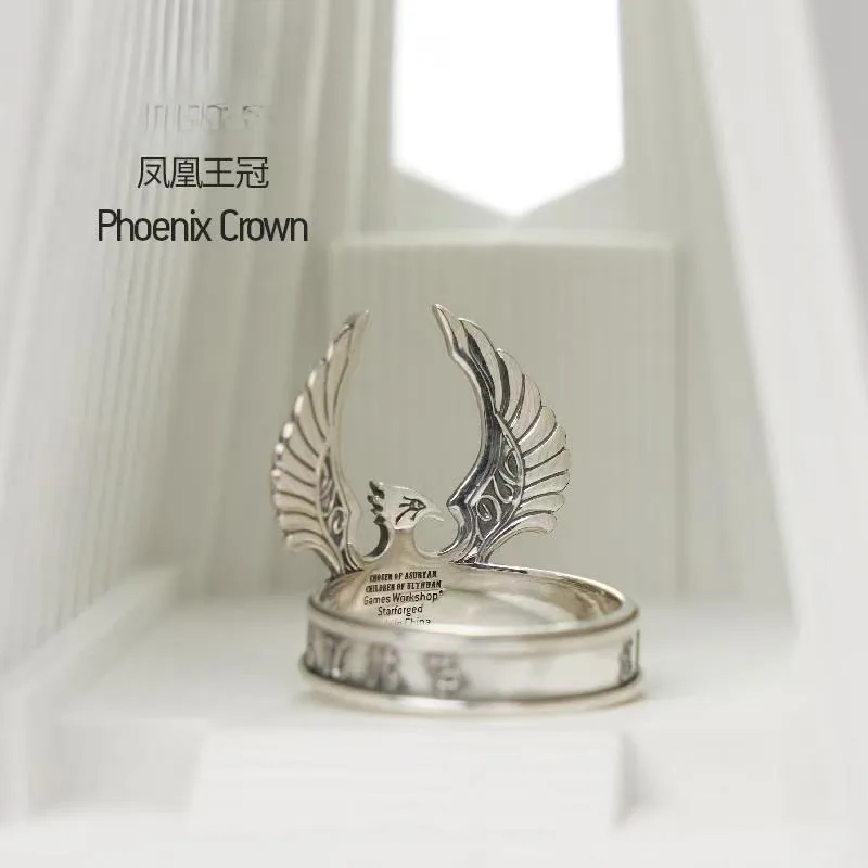 Compatible with Total War Phoenix Crown Ring Eye Adjustable Opening Rings Jewelry Accessories Xmas Gift