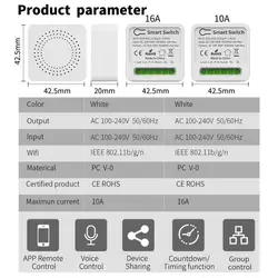 Wifi Switches Tuya Diy Smart Home Support 2-way Control 10a 16a Works With Alexa Google Home Yandex Alice Mini Breaker Module