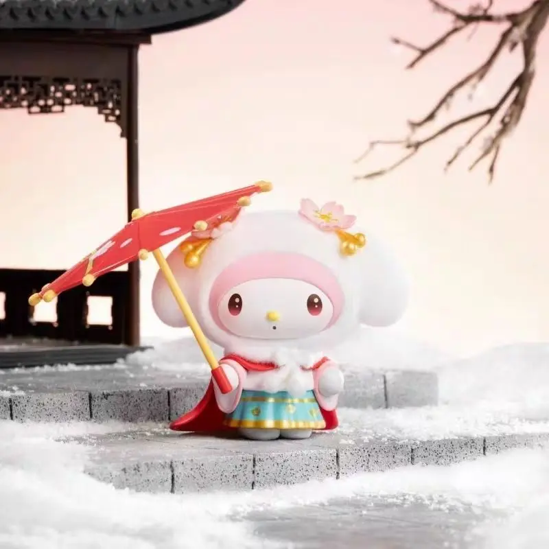 Sanrio Series Hello Kitty Kuromi Cinnamoroll My Melody Pachacco Hangyodon Anime Figure Model Desktop Ornament Cute Cartoon Doll