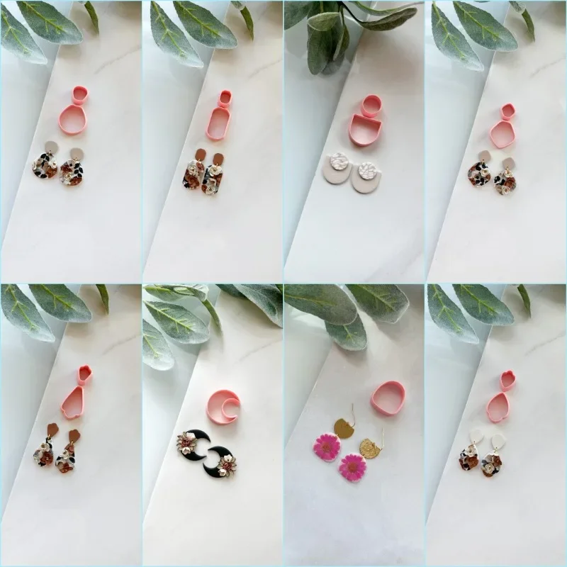 INS French Style Earring Clay Mold Flower Serise Soft Pottery Earring Polymer Clay Cutters DIY Earring Jewelry Pendant Clay Tool