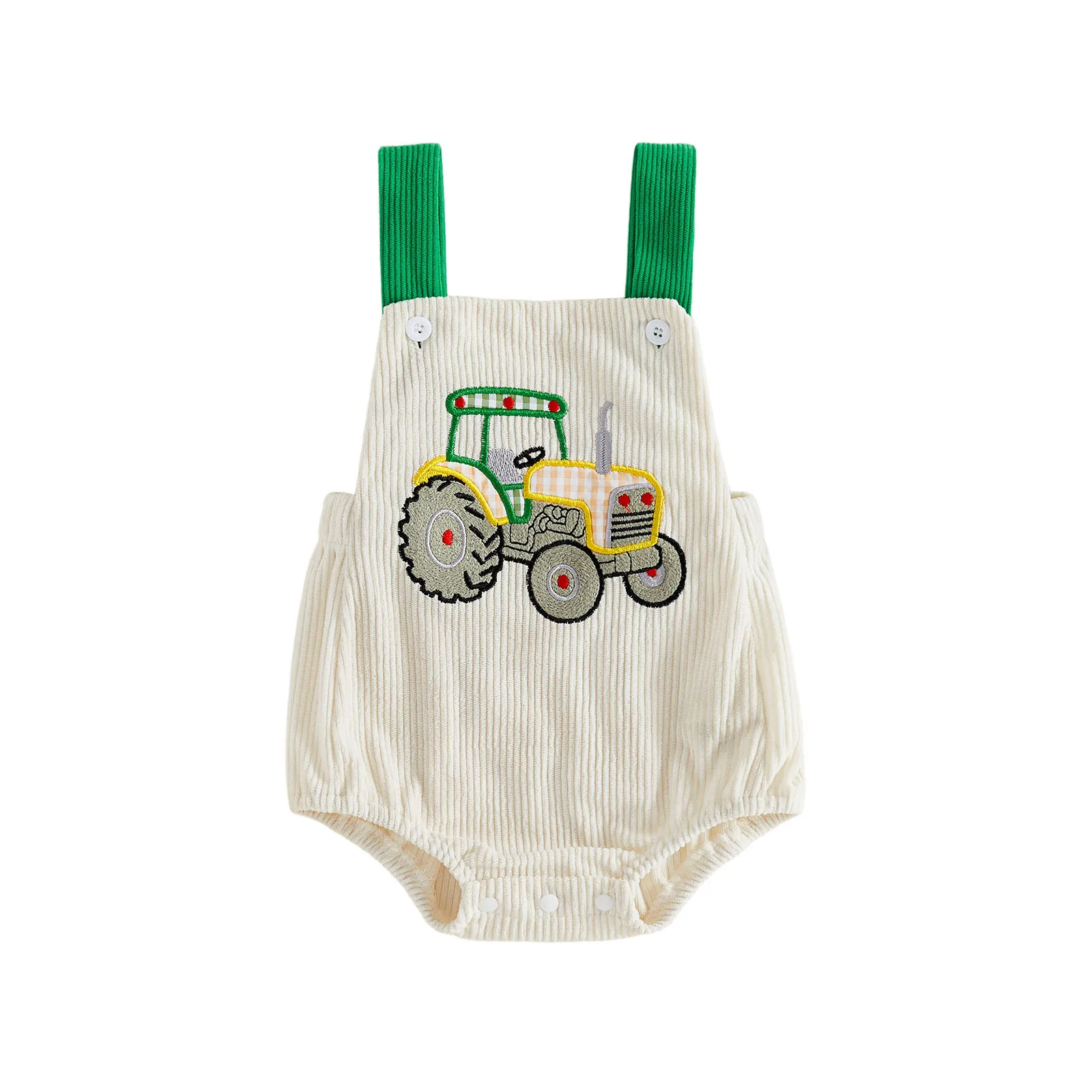 Truck Embroidery Baby Overalls 2