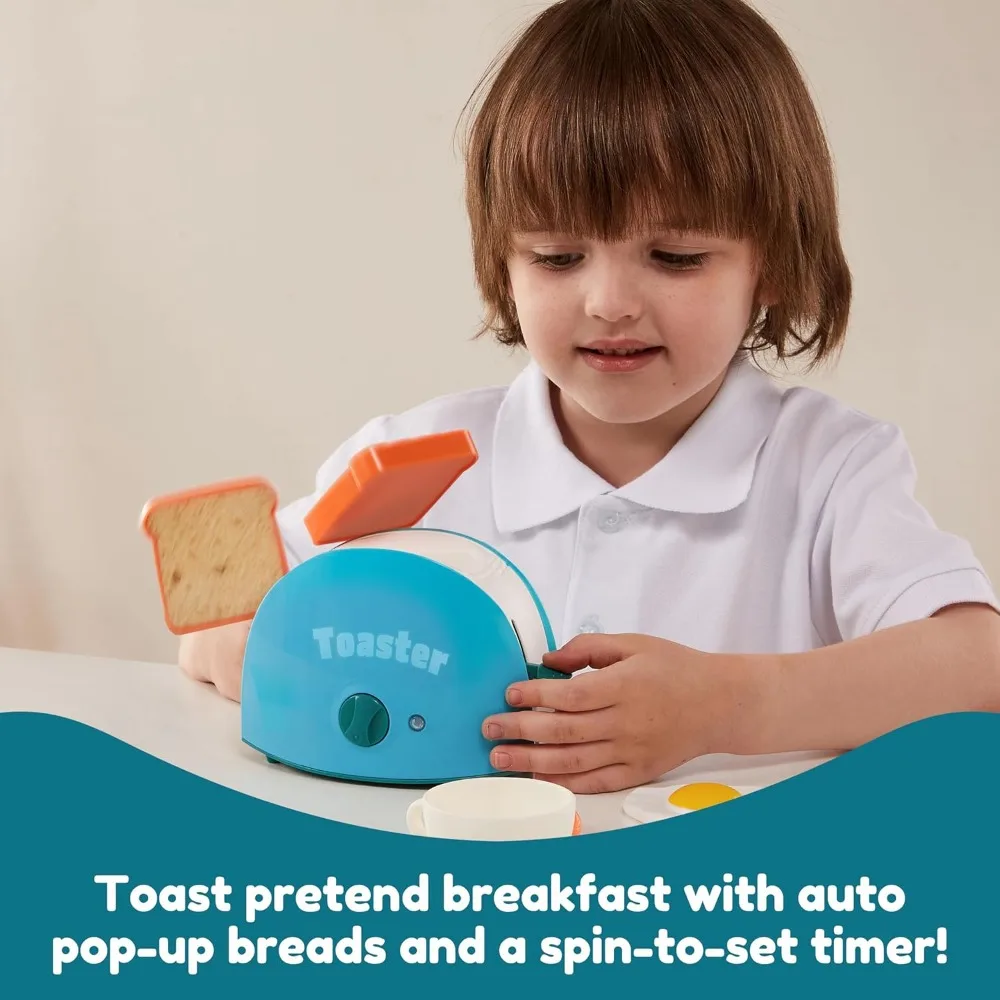JOYFY キッズプレイキッチンおもちゃ ごっこ遊び用食品 キッチンアクセサリー コーヒーメーカー ミキサー トースター付き 子供の誕生日プレゼント