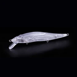 Hanlin 10/20pcs Blanks Rattles Minnow 12CM 12G Fishing Lure Shallow Diving Handmade Saltwater Unpainted Flicker Jerkbait  Tackle