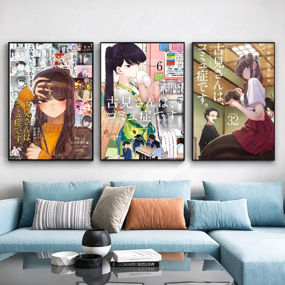 Pop-Anime Komi Can Not Communicate-K Poster Waterproof Wall Art Sticker For Bar Living Room Vintage Decor High Quality Print