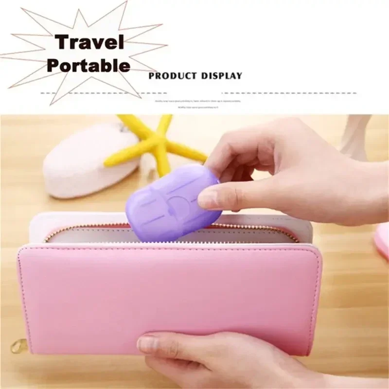 20PCS Travel Soap Paper Disposable Convenient Soap Paper Washing Hand Clean Scented Mini Slice Soaps Bathroom Accessories