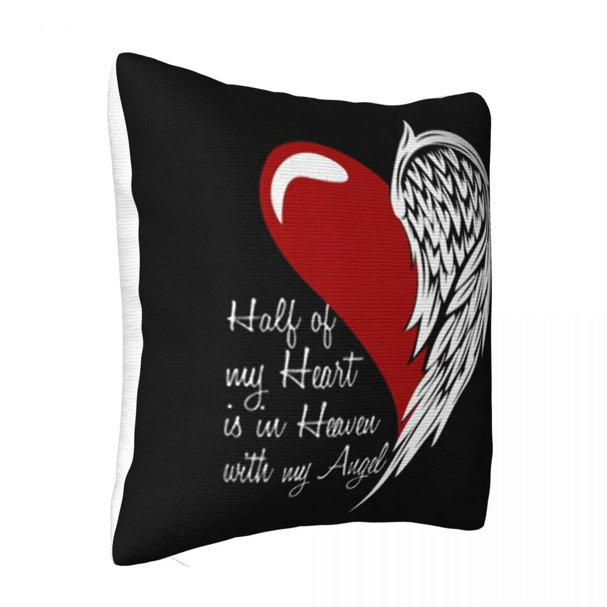 Half Of My Heart Is In Heaven With My Angel Wings Gift Pure Logo Science Pure Designing Geek Pillow Case