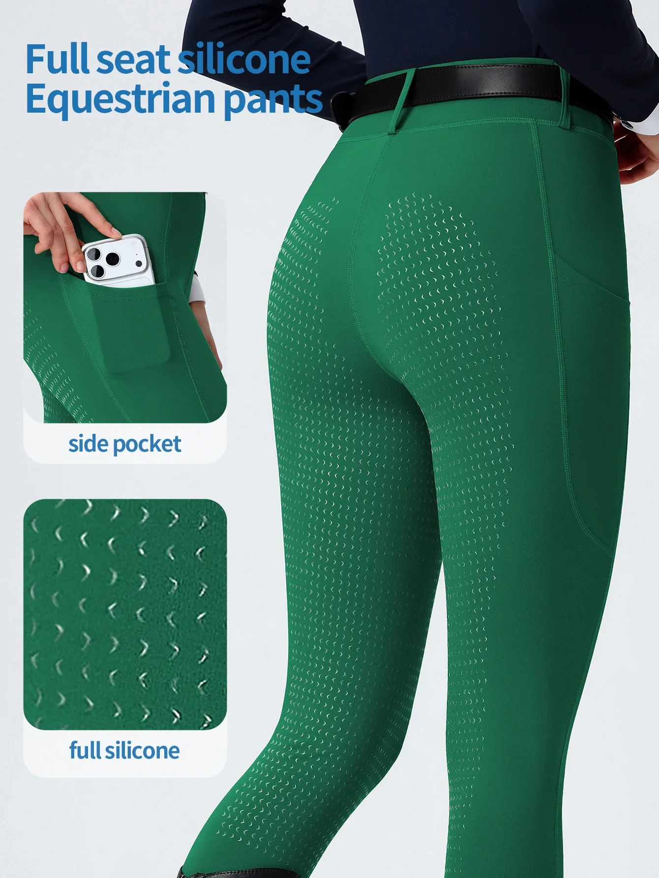 Women Professional High Waist Equestrian Breeches Full Seat Wear-resistant Anti-slip Silicone Horse Riding Pants for Equestrian