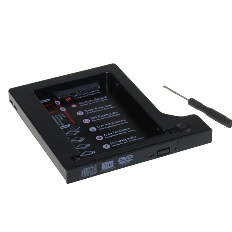 Hot Sale Hard Drive 1TB 2nd HDD Caddy SATA 3.0  SSD Hard Flash Drive Enclosure Case For Notebook CD ROM Optibay 12.7mm