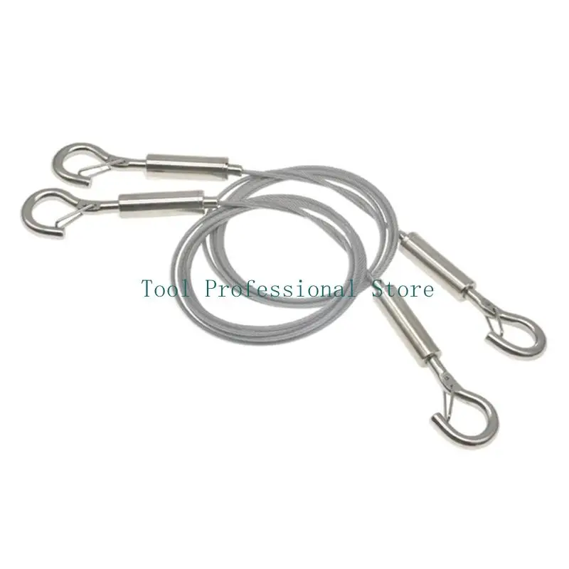 57QF 2 قطعة سلك تعليق الصور الثقيل من الفولاذ المقاوم للصدأ إطار مرآة سلك معلق حبل للصور والمصابيح الفنية واللوحات #5