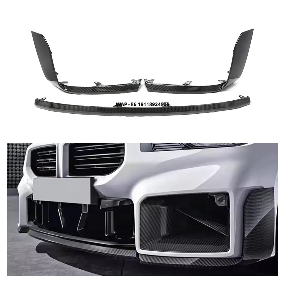 

Real Dry Carbon Fiber Car Front Lip for-BMW M2 G87 Bodykit 2023-2024 M Performance MP Style Front Diffuser Front Lip