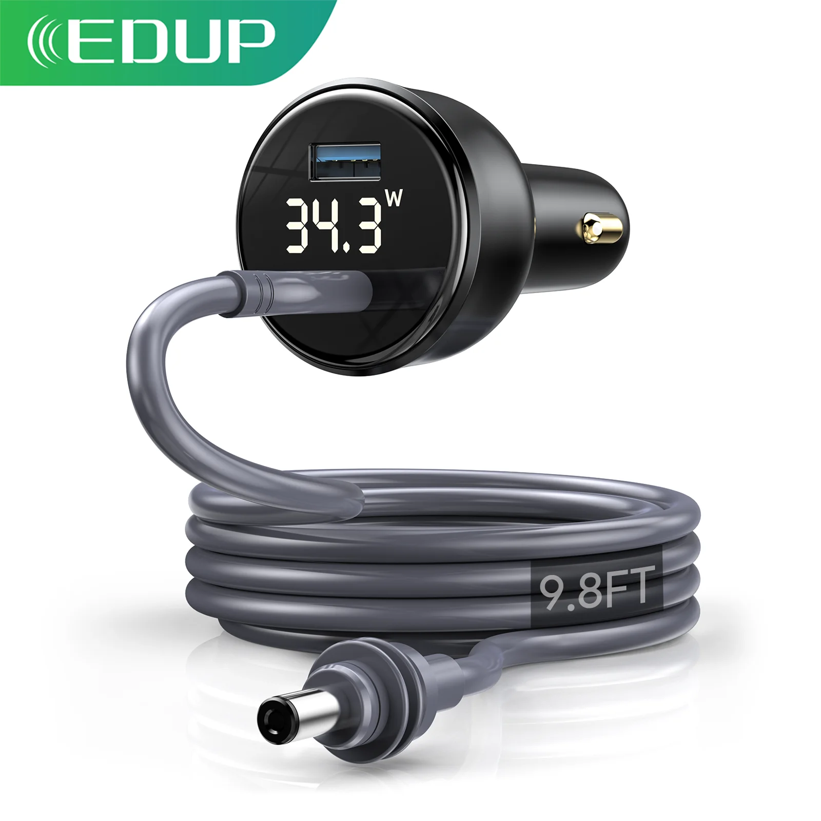 

EDUP Starlink Mini 100w 2-in-1 Car Charger with 3M Type-C to DC Cable LED Screen insert the car cigarette lighter hole fit Mini