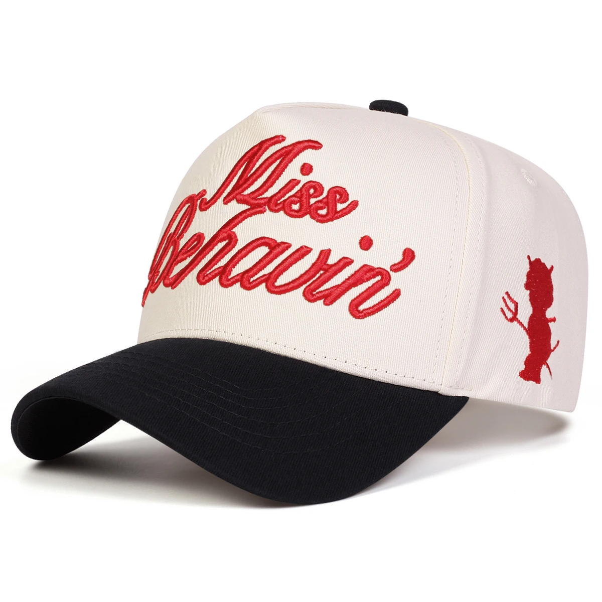 Unisex MISS BEHAVIN' Embroidery Baseball Caps Spring Autumn Outdoor Adjustable Casual Hats Sunscreen Hat Sports Cap