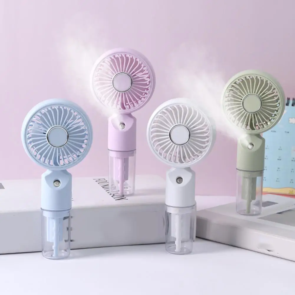 USB Handheld Spray Fan 3 Speed Portable Water Misting Fan Rechargeable Mini Cooling Air Humidifier Fan for Summer Travel