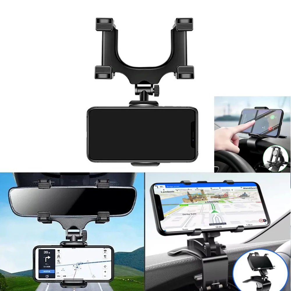 

360 Rotatable Car Phone Holder,Rearview Mirror Phone Holder,Car Rack Dashboard Support,Car Smartphone Navigation Stable Bracket