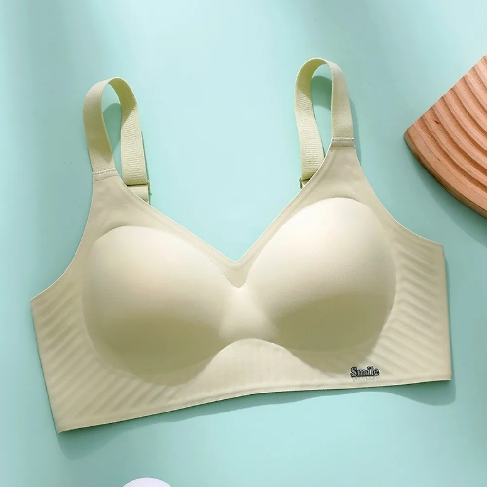 

English Letter Seamless Bra Traceless Shockproof Brassiere for Women Anti-sagging Solid Color Push Up Underwear Yoga